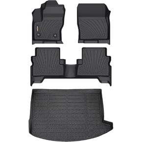 Binmotor-Floor Mats & Cargo Liner Set for Ford Escape 2013-2019,All Weather Car Floor Mat for Ford Escape Accessories, Rubber Mats TPE Car Liners for Ford Escape Trunk Liner Trunk Mat
