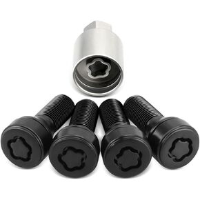 5pcs قفل العجلة الإطارات الإطارات المضادة للسرقة M14 x 1.25 ملائمة لـ BMW 228i 328d 328i 335i 428i 435i 528i 535d 535i 650i x1 x2 x3 x4 x5 x7 m2 m3 m4 ، تحل محل 36136792851