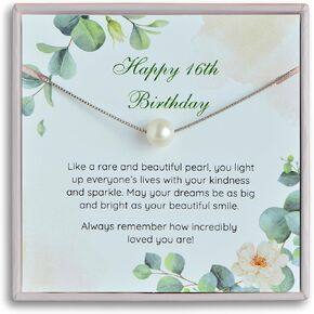 Birthday, Confirmation Gifts for Girls Sterling Silver Single Pearl Necklace Adjustable Length - Beautiful, Hypoallergenic Jewelry, Birthday Gift for Woman and Girls, Simple Pearl Necklace as gift for Her