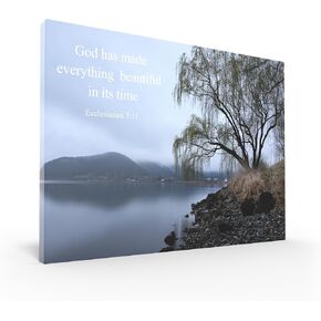 Tomuu erissa Christian Canvas Wall Art 12x16 inch - Bible Asses Lake & Willow Tree Decor
