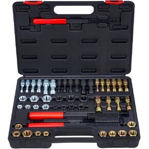 49pcs Thread Chaser Set in SAE and Metric Sizes, Thread Restorer Kit for Cutting External and Internal Threads, NC, NF, NPT Repair Tools(49pcs)