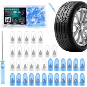 35 PCS إصلاح الإطارات مطاطية الأظافر النقر على مسامير إصلاح الإطارات لسيارات الدراجات النارية الشاحنات وغيرها من مركبات الإطارات الفراغية