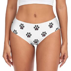 Women's Underwear Brief Breathable Soft Knickers Heart on Dog Paw Cat Paw Large Multi