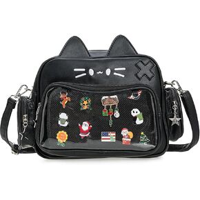 Kawaii Ita Bag Backpack Crossbody Bag Cat Shoulder Bags Multi-Purpose Pin Display with Insert