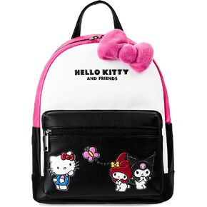 Hello Kitty Backpack Purse Women Girl Teen, Mini Fashion Backpack with Double Shoulder Straps (Black)