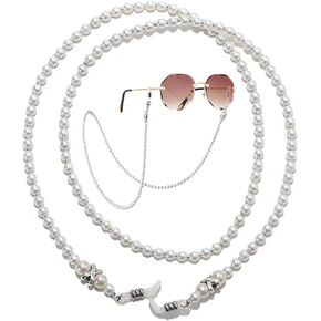 سلسلة نظارات للنساء ، سلاسل النظارات اللؤلؤة حاملي نظارات العين حول الرقبة ، ونظارات النحل حلقات شمسية مختل