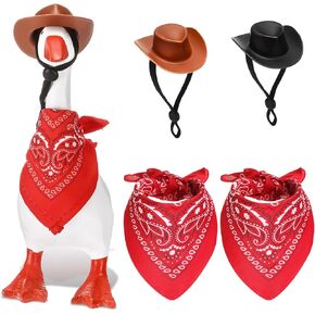 Abbylike 2 Set Western Cowboy Mini Desk Goose Outfits 7'' Magnetic Goose Statue Keychain Clothes for Table Decor