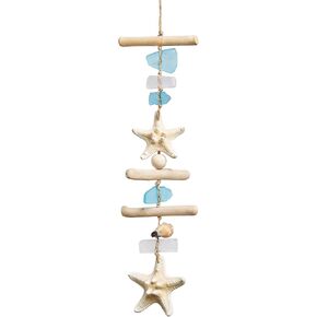 JQaqju Sea Glass Glass Wooden Nautical Wall Decor ، STARFISH COOTACH STARFISH DICE SEA SEALS ، Driftwood Beach Room Decor