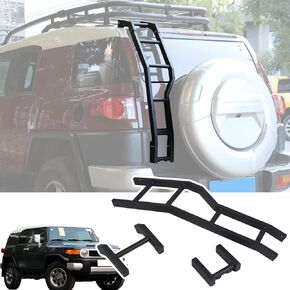 LLKUANG Tailgate Ladder Car Rear Ladder Tail Door Ladder Climbing Compatible with Toyota FJ Cruiser 2007-2021 Aluminum Tailgate Mounted Ladders Rear Gate Ladder Kit Black,Left Side