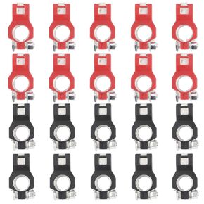 Aramox Battery Cable Terminal, 10Pair Battery Cable Terminal Clamps Connectors Set Positive Negative Fit for