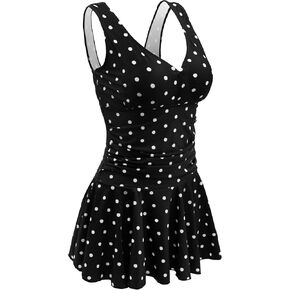 AONTUS Plus-Size Swimwear Body Womens Wardrobe One Piece Vintage Swimsuits