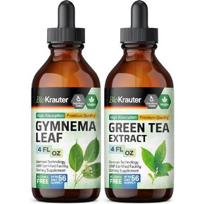BIO KRAUTER Gymnema Tincture 4 Fl. Oz. & Green Tea Tincture 4 Fl. Oz.