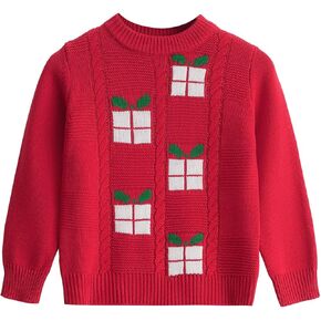 Girls Fall Sweaters Pattern Casual Crewneck Long Sleeve Knit Pullover Jumper Tops
