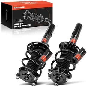 A-Premium Front Pair (2) Complete Strut and Coil Spring Assembly Compatible with Honda Civic 2017 2018 2019 2020 2021, Driver and Passenger Side