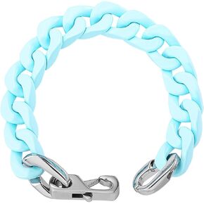 Thick Enamel Cuban Link Bracelet for Men Women,Alloy Light Weight Chunky Colorful Preppy Bracelets,Hip Hop Urban Street-Wear Jewelry