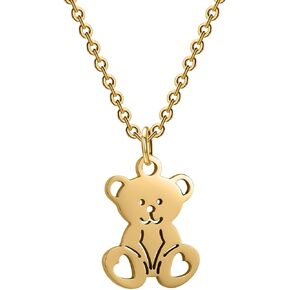 Jude Jewelers Stainless Steel Cute Bear Style Pendant Necklace
