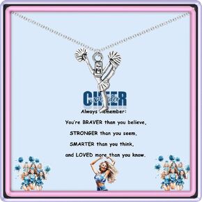Cheerleader Gifts for Teens, Cheer Pendant Necklace, Inspirational Cheerleading Gifts for Teens Daughter Granddaughter, Cheer Jewelry Gifts, Cheer Team Gifts