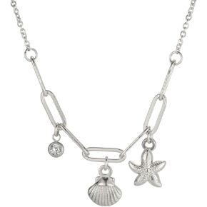 Jude Judeers Stains Stains Steel Sea Star Clam Shell Charms Summer Holiday Beach Chain Necklace