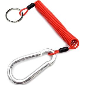 4' Breakaway Trailer Cable with Pin Trailer Brake Cable RV Stainless Steel Spring Towing Coiled Wire Safety Straps Ground Clip,for Breakaway Switch