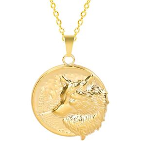 Jude Jewelers Stainless Steel Forest Wolf Style Cocktail Party Halloween Biker Necklace