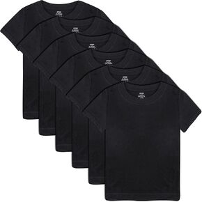 FEQO 6 Pack Girls Short Sleeve T Shirts Cotton Tees Summer Tops T-Shirt for Girl 5-14 Years