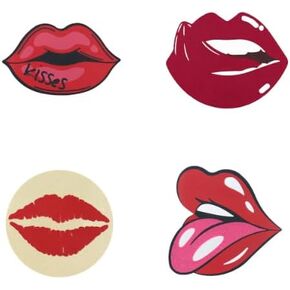8 Pairs Kiss Nipple Covers Red Lips Disposable Pasties Sexy Erotic Breast Patch Anti-Bump Point Sticky Breast Nipple Stickers for Women Rave Party Bar Club Valentine's Day Honeymoon