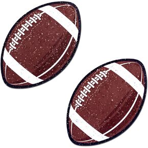 Football Pasties - Nipple Covers for Tailgating, Parties, & Lingerie | Halloween Accessory| Waterproof & Made in USA (Glitter Velvet Football)