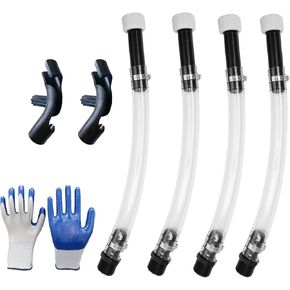 4PCS Racing Fuels Filler Hose, 14 Inch Gas Can Hose with 2PCS Benders Suitable for 5.5 Gallon Fuel Jugs