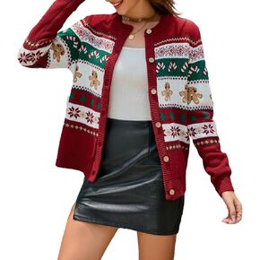 LUBOT Ugly Christmas Sweaters Women Tacky Cute Funny Holiday Parties Knitted Xmas Sweater