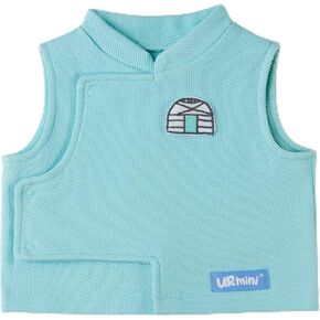Kids' Snap, Button, Vest, Blue, Mongolian Inspired Design