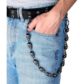 Punk Skull Pant Chain Black Vintage Heavy Duty Jeans Chain Hip Hop Punk Accessories