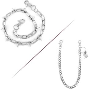 Wallet Chain with Rivet Punk Jean Chain