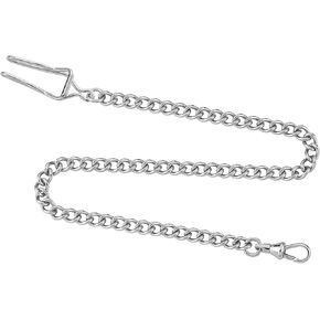 Gotham Stainless Steel 14 Inch Pocket Watch Chain with Belt Clip # GWCSCLCHAIN
