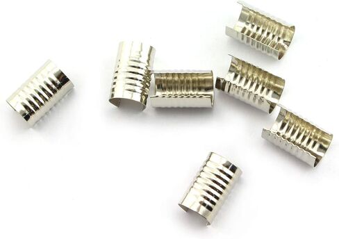 NX Garden 200 قطعة مشبك حبل جلدي 9 × 14 مم بندقية سوداء مستديرة مثبتة حبل تجعيد سلسلة مشبك حبل جلدي قابل للطي لصنع المجوهرات وقلادة ذاتية الصنع in Kuwait