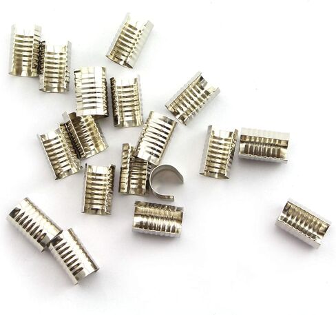 NX Garden 200 قطعة مشبك حبل جلدي 9 × 14 مم بندقية سوداء مستديرة مثبتة حبل تجعيد سلسلة مشبك حبل جلدي قابل للطي لصنع المجوهرات وقلادة ذاتية الصنع in Kuwait