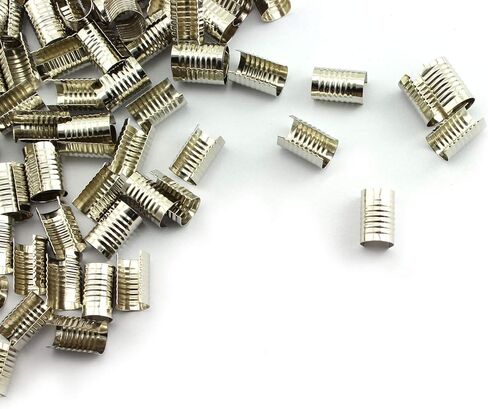 NX Garden 200 قطعة مشبك حبل جلدي 9 × 14 مم بندقية سوداء مستديرة مثبتة حبل تجعيد سلسلة مشبك حبل جلدي قابل للطي لصنع المجوهرات وقلادة ذاتية الصنع in Kuwait