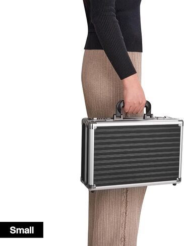 Locking Briefcase - Lockable Attache Case for Laptop & Documents, Dual Combination Locks, 14.2 “x9.4 "x4.5 Business Aluminum Frame Hard Case for Professionals, Businessmen, Lawyers - Black in Saudi Arabia
