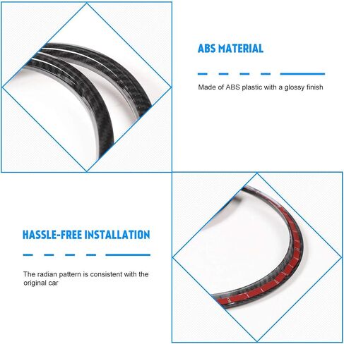2Pcs Door Speaker Decoration Ring Interior Trim Fit for Ford Mustang 2015-2020 (Carbon Fiber Grain) in Saudi Arabia