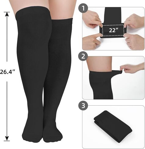 Zando plus حجم الجوارب عالية الفخذ الجوارب الزمنية طويلة الساق على الجوارب السميكة الجوارب مكتنزة الفخذ عالية الجوارب عالية in Saudi Arabia