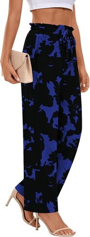 Anymeet Womens Cute Pants Wide Leg Casual Loose Fit High Waist Lounge Pants with Pockets in Kuwait