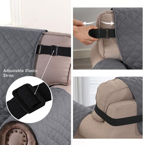H.VERSAILTEX Water Resistant Christmas Chair Cover Reversible Chair Couch Slipcover Quilted Furniture Protector with Elastic Strap Washable Chair Cover(Armchair, Christmas Green/Christmas Red) in Saudi Arabia