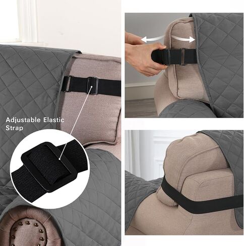 H.VERSAILTEX Water Resistant Christmas Chair Cover Reversible Chair Couch Slipcover Quilted Furniture Protector with Elastic Strap Washable Chair Cover(Armchair, Christmas Green/Christmas Red) in Saudi Arabia