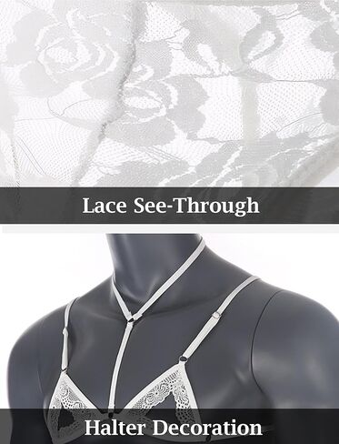 Men's Sissy Lace Lingerie Set with Sheer Bra Top & Panty Underwear Set 2-Piece Nightwear S-XL in Kuwait