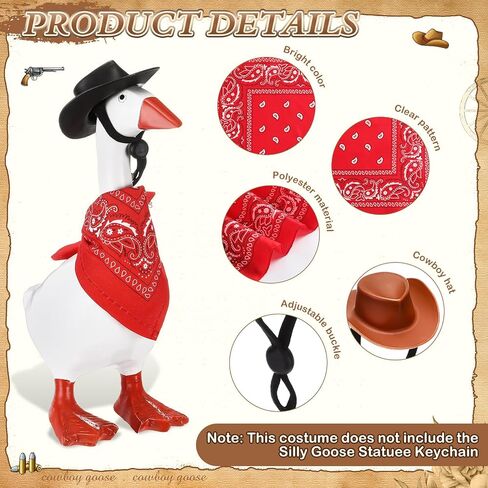 Abbylike 2 مجموعة من Western Cowboy Mini Desk Goose Outfits 7 '' Magnetic Goose تمثال المفاتيح في سلسلة مفاتيح للديكور in Kuwait