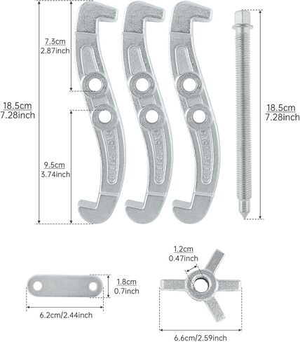 6 Inch 3-Jaw Gear Puller, 2 Jaw 3 Jaw Puller for Pulley Gears Bearings and Flywheels, Heavy Duty Pulley Puller with Reversible Jaws, High Carbon Steel Removal Tool Bearing Puller Tool in Saudi Arabia