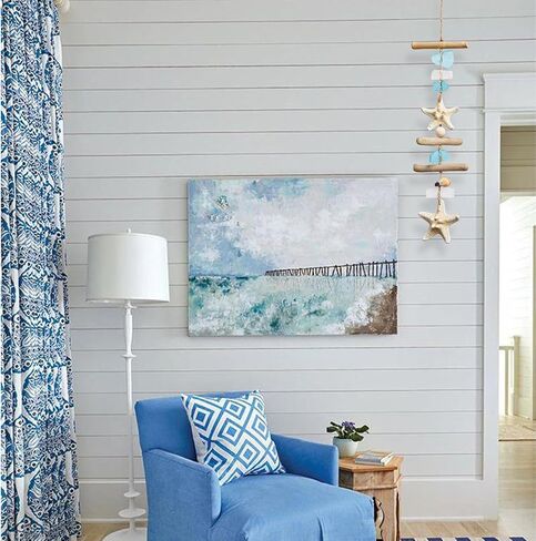 JQaqju Sea Glass Glass Wooden Nautical Wall Decor ، STARFISH COOTACH STARFISH DICE SEA SEALS ، Driftwood Beach Room Decor in Kuwait