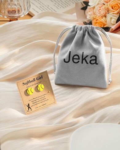 Jeka Softball Stud Earrings for Teen - Softball Accessories Birthday Christmas Gifts for for Her in Saudi Arabia