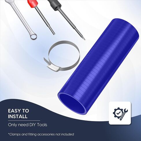 Endure 2" ID Straight Silicone Coupler Hose (51mm) High Temp 4-Ply Reinforced Length(152mm) Thickness(5mm), Intake Piping, Couplers for High Performance Vehicles, Automotive Silicone Hose - Blue in Saudi Arabia