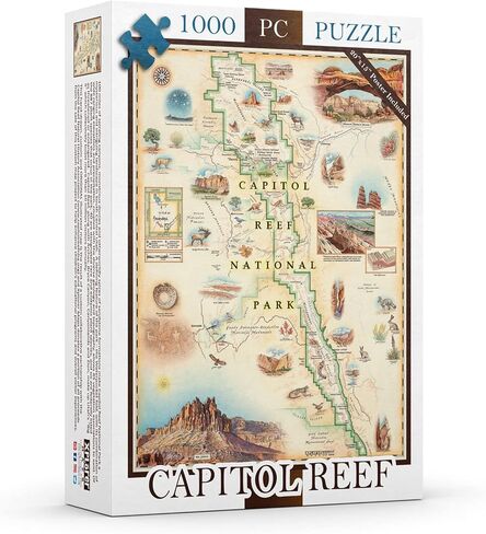 Isle Royale National Park Map Cardboard Jigsaw Puzzle - 1000 Pieces, Hand-Illustrated - Educational, Family Activity, Ages 7+, Includes Poster - 25.4 x 19.8 in Saudi Arabia