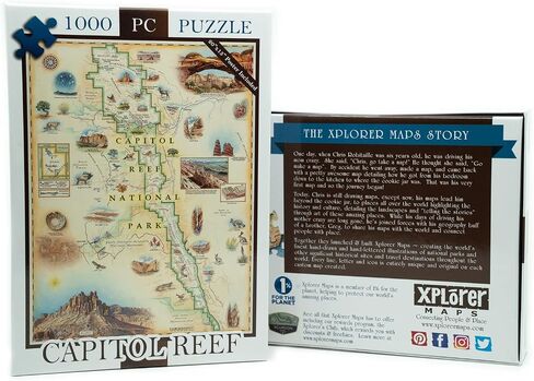 Isle Royale National Park Map Cardboard Jigsaw Puzzle - 1000 Pieces, Hand-Illustrated - Educational, Family Activity, Ages 7+, Includes Poster - 25.4 x 19.8 in Saudi Arabia